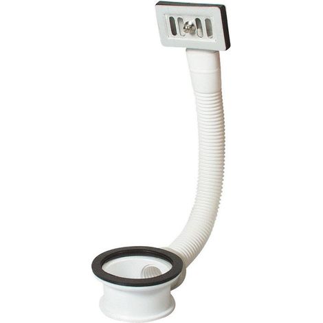 Valentin – Trop-plein pour vasque à grille carrée – Raccord de robinetterie – Filetage entrée 1/2" – Pour épaisseur vasque 0 à 12 mm (1/3)