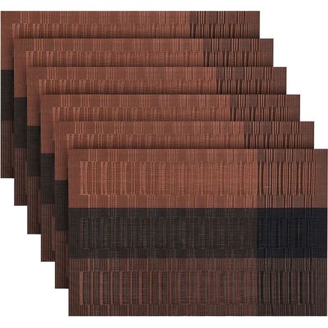 Lot de 6 Sets de Table PVC Lavable Antidérapant Résistant à l'usure à la Chaleur, Facile à Nettoyer et Stocker, 45cmx30cm (1/5)