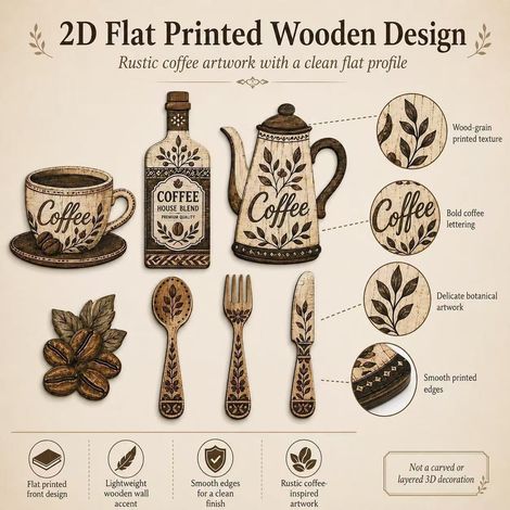 Personalized and practical new Country Style Wall 7-piece coffee-themed wall decoration set - 7-piece coffee-themed wall decoration set -