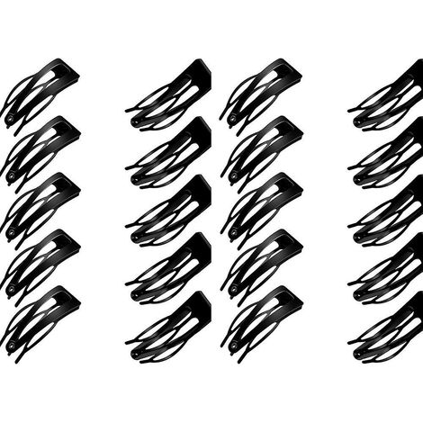 20 Pices (noir) Pinces Cheveux Caoutchoutes Double Poigne Barrette Cheveux En Mtal Pour La Fabrication De Cheveux, Fournitures De Salon (1/5)