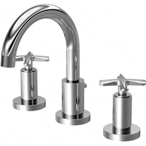 Nuie Aztec 3-Hole Basin Mixer Tap with Waste - Chrome (1/4)