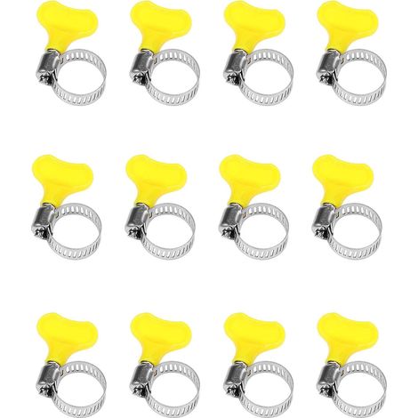 Paquete de 10 abrazaderas de manguera de acero inoxidable (10-16 mm) para fijación de tuberías (1/5)