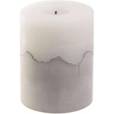 Bougie Ronde Led "Base Ciment" 10cm Blanc (1/5)