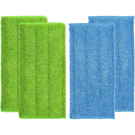 Lot de 4 Lingettes Réutilisable pour Swiffer Wet Jet Chiffon Rechange pour Swiffer Wet Jet Balai Spray Serpillières en Microfibre Lavable Nettoyer Le Sol Sec ou Humide (4pcs-bleu foncé) (1/5)