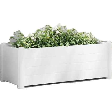 Hochbeet, langlebige Metallkonstruktion, einfaches Zugangsdesign, Weiß (1/2)