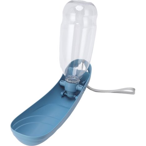 Hundewasserflasche, faltbar, tragbar, Welpenspender für Haustiere, im Freien, beim Spazierengehen, Wandern, Reisen, 550 ml, Blau (1/5)