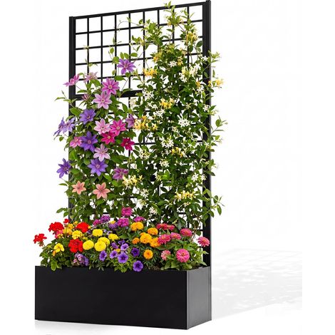 Metal raised garden bed with trellis - black 227459322 227459322 (1/5)