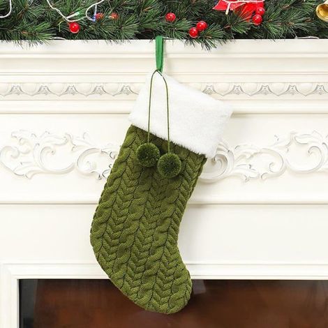 Dekorative Weihnachtsstrümpfe MICH – Personalisierbar – 40,64 cm x 17,8 cm – Dicker Stoff – Grün