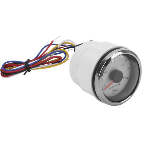 Jauge de niveau d'eau 52mm 0-190Ω Rétroéclairage 7 Couleurs Aiguille IP67 Étanche Réservoir Liquide Auto Bateau 9-32V Blanc (1/5)