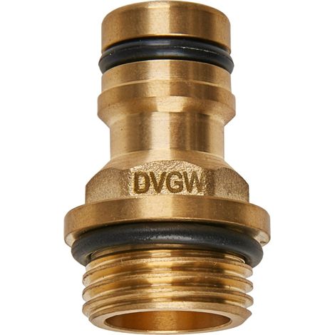 GEKA – plus Embout mâle pour appareil, eau potable – Filetage extérieur 1/2 pouce, avec collerette, laiton, DVGW VP550
