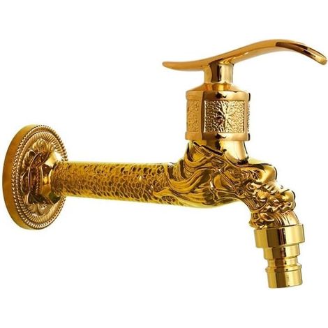 Lntyq Robinet de machine à laver à quatre points tout en cuivre à ouverture rapide pour femmes, ensemble de pistolet de pulvérisation de lavage pour femmes, or, long, robinet de machine à laver