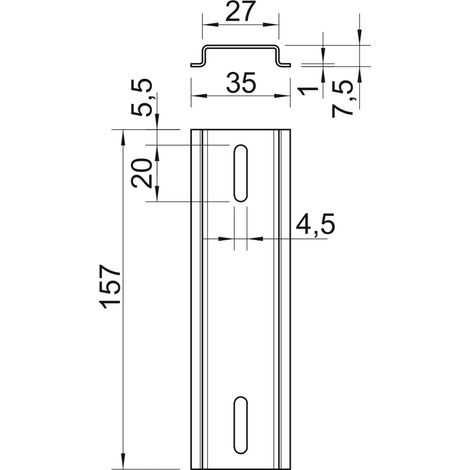 OBO Bettermann Hutschiene 2069 T160 GTP 35 x 7,5 mm