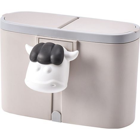 Mülleimer für Büro/Couchtisch/Küche, kleiner bunter Plastikeimer mit Drehdeckel (Aprikosenrosa) (1/5)