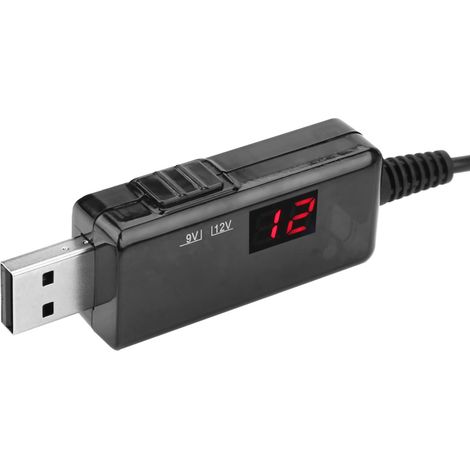 Convertisseur élévateur de tension USB vers CC avec affichage 9V/12V (1/5)