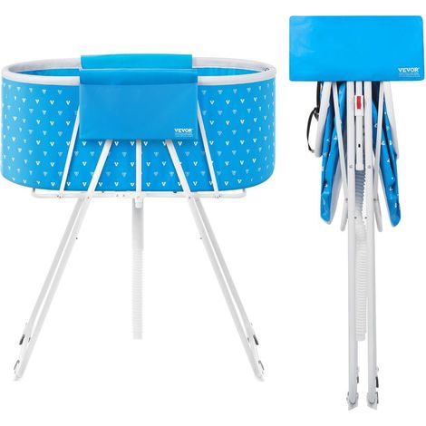 85x47x98 cm Baignoire Chien Pliable Station de Lavage Toilettage Surélevée pour Chiens et Chats Bleu (1/5)