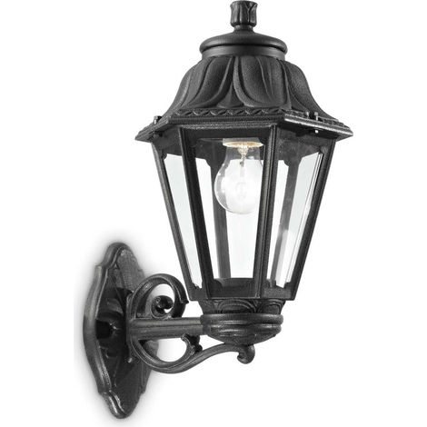 Ideal Lux Anna - Lanterne murale extérieure à 1 ampoule noire IP44, E27 (1/2)