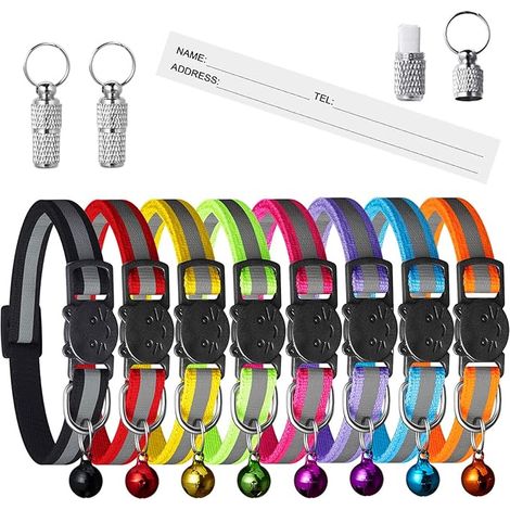 Extodry Cat Safety Collars Quick Release Reflective Collar with Bells Adjustable 7.5-12.5 Inches Suitable for Pets (1/5)