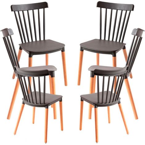 Packs Sillas Comedor - Pack 6 Sillas Leka - Gris oscuro (1/5)
