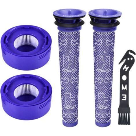 Filtre de Rechange pour Aspirateur Dyson V7 V8 Séries, 2 pièces Lavables Pré-Moteur Filtre, 2 pièces Lavables HEPA Post-Moteur Filtre et 1pièce Outil de Nettoyage (1/5)
