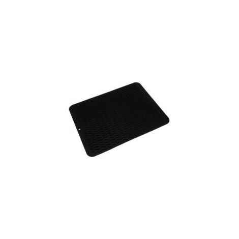 PrimeMatik - Tapis de séchage vaisselle en Silicone 405x307 mm noir - Crezuo