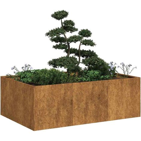 Garden Planter Rusty 120 x 80 x 40 cm vidaXL