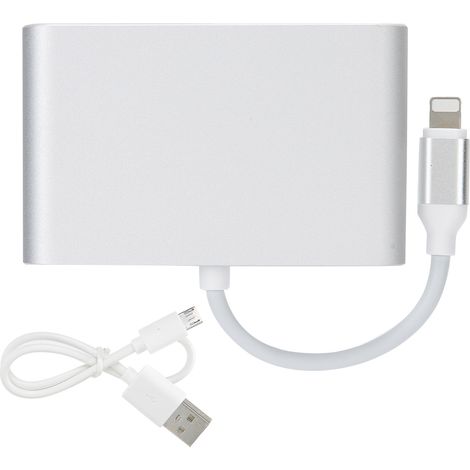 Adapter aus Aluminiumlegierung für iOS-Schnittstelle auf HDMI, VGA und 3,5-mm-Audio – Silber (1/5)