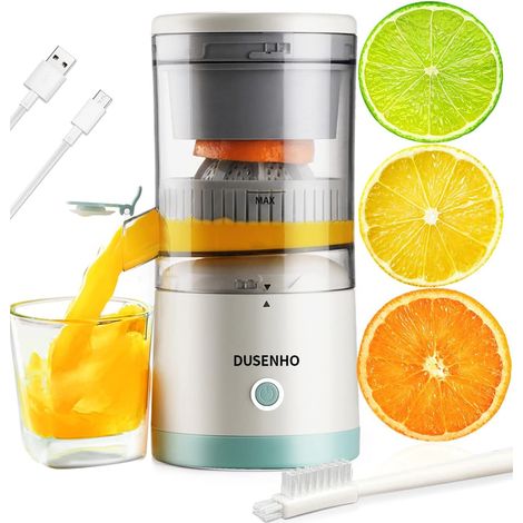 Presse Agrume Electrique Extracteur Jus USB Chargement pour Citron, Orange 45 W bec Anti-gouttes Haut rendement Portable (1/5)