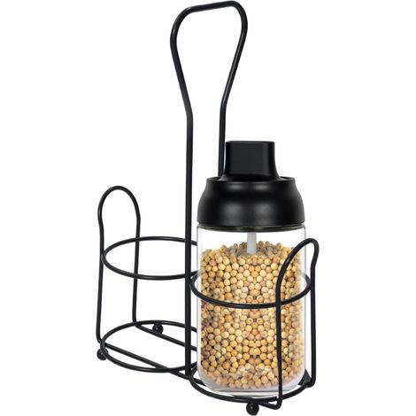 Support de moulin à poivre – Support en métal pour moulin à poivre – Rangement en acier – Passe au lave-vaisselle – Organiseur de table de salle à manger pour la famille, les amis et les (1/5)