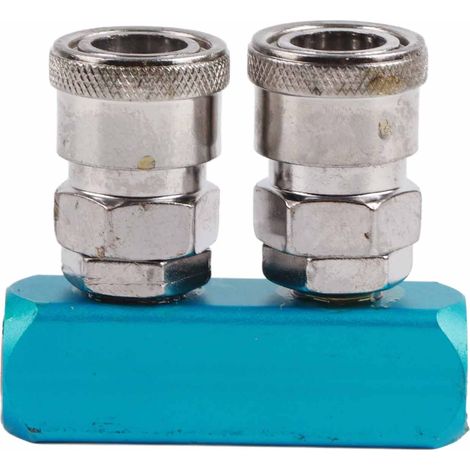 Pneumatische Schnellkupplung (12 mm Innengewinde) für Luftschlauch, PT1/4-Gewinde (2-Wege) (1/5)