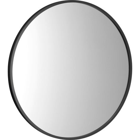 Miroir NOTION SLIM dans cadre, rond, dia. 50cm, noir mat