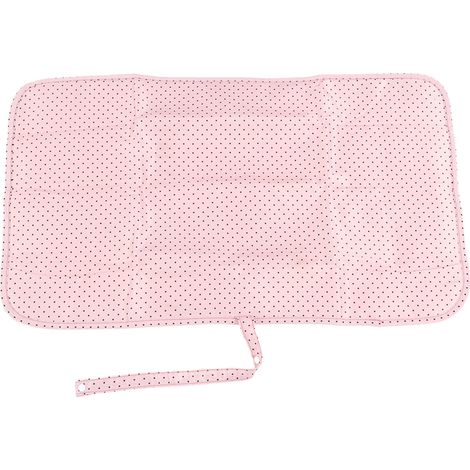 Tapis à langer en nylon imperméable, pliable et portable, rose, pour une utilisation à la maison, en voiture et en extérieur. (1/5)