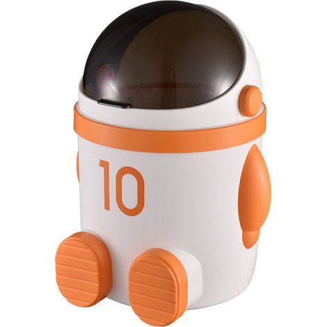 Abfalleimer im Astronauten-Design für Zuhause, Büro, Wohnzimmer, Schlafzimmer – ein stilvoller und kreativer Abfalleimer mit Klappdeckel.