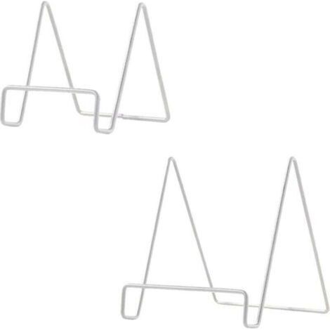 Support de bureau blanc 15×13×12,2 cm, pour tablette, livre, recettes, assiette, présentoir multifonctionnel (1/4)