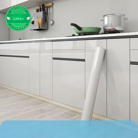 Papier peint autocollant en marbre de contact pour armoires cuisine salle bain mural imperméable 40 200cm Pvc Gris (1/5)