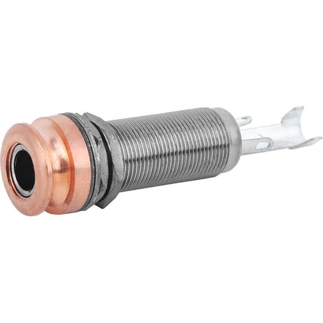 Prise jack avec fonction de verrouillage de sangle pour guitare électrique, accessoires d'instruments de musique, cuivre rouge (1/5)