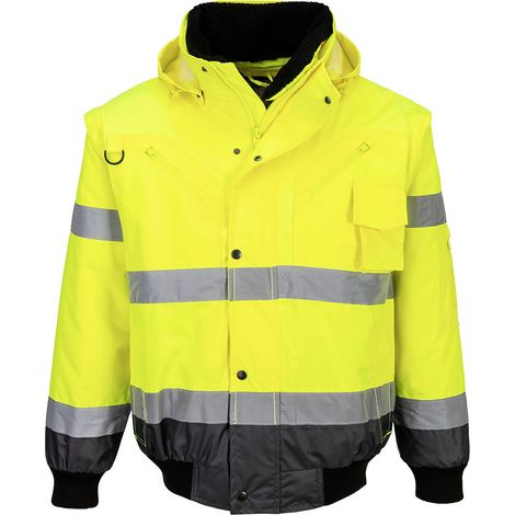 Giacca bomber ad alta visibilità 3 in 1 Giacca bomber ad alta visibilità 3 in 1 Giallo-Blu navy 6XL