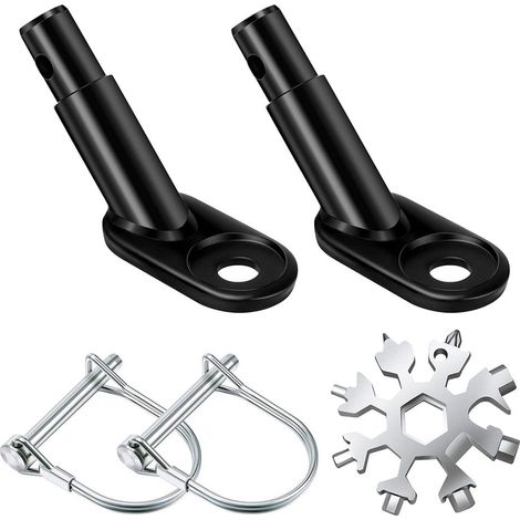 2 Jeux Coupleur de Remorque de Vélo Connecteur en Acier Attache Remorque de Vélo Adaptateur D'attelage de Remorque Montage Coupleur avec Outil Multifonction Flocon de Neige 18 en 1 (1/5)