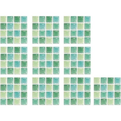 Set di 30 adesivi quadrati in PVC - 10 x 10 cm - Pannelli murali 3D - Stile mosaico - Pellicola decorativa per cucina, sala da pranzo, bagno (1/4)