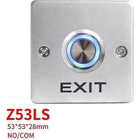 Système de contrôle d'accès en alliage de zinc rétroéclairé, bouton de sortie/d'ouverture de porte Z53LS (1/4)
