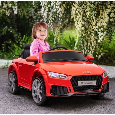Voiture électrique Audi enfant 102x60x44 cm en plastique rouge, moderne, télécommande, FLORAGRACE (1/5)