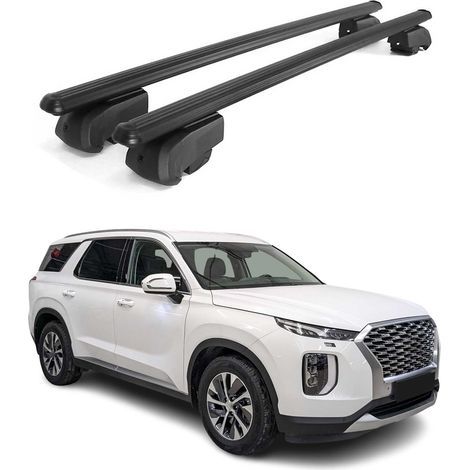 OMAC Barres de toit en aluminium pour Hyundai Palisade I 2020-2025 – City Crash – ISO/PAS 11154:2006 – Antivol inclus – Charge max 75 kg – 2 barres Noir (1/4)