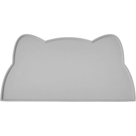 Tapis d'alimentation pour chats et chiens, tapis antidérapant en silicone pour aliments pour animaux (gris foncé) (1/5)