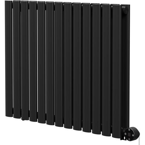 Boone Colore Matt Black 600mm x 780mm Horizontal Digital Thermostatic Electric Double Panel Radiator (1/5)