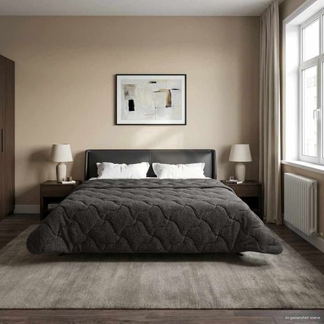 vidaXL Duvet d'été simple Matelassé Anthracite 220 x 240 cm