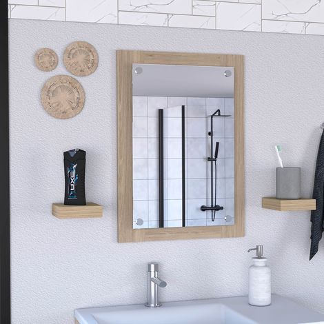 Miroir de salle de bain Vanguard, de forme rectangulaire 70CM L X 3.9CM P X 19.7CM L Rovere (1/4)