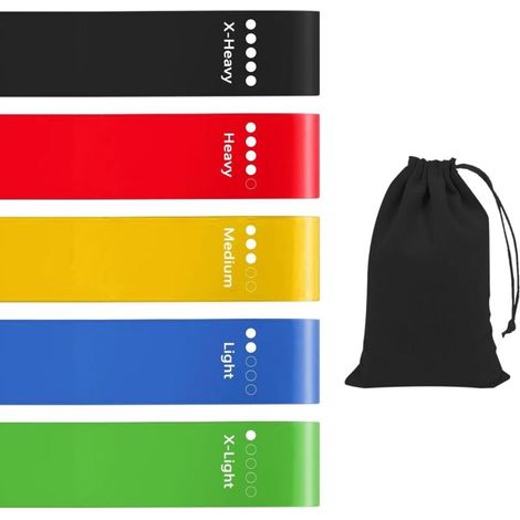5 Pcs Bande Elastique Musculation, Elastique Sport Fitness Musculations, Elastiques Resistance Bands avec 5 Niveaux de Force, Bande de Resistance Musculation Maison Yoga Pilates Accessoires (1/4)