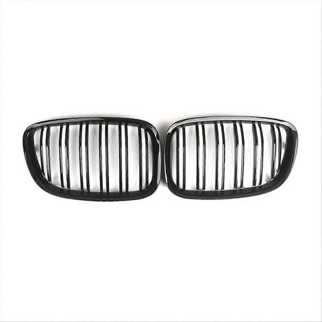 Calandre double nid d'abeille sportive pour BMW Série 5 GT F07, paire de grilles avant noires, style course, remplacement facile, haute qualité. (1/5)