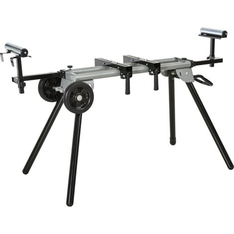 Support pour scie à onglet Table de travail, Noir+Argent, Extension latérale 123,5-245 cm (1/5)