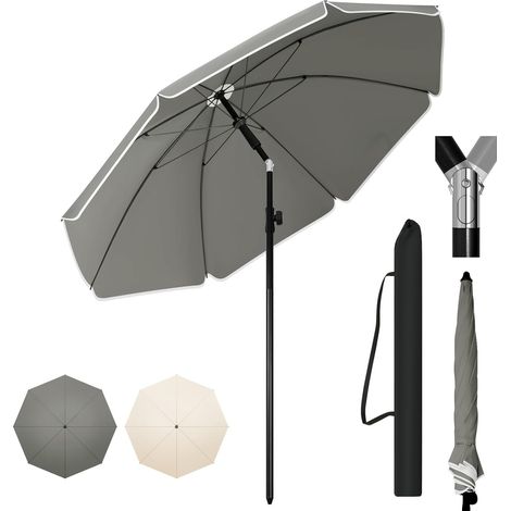 Woltu – Parasol de jardin extérieur 195cm – Hauteur réglable 146-203cm – Anti-UV – Structure en acier – Sac de rangement inclus (1/5)