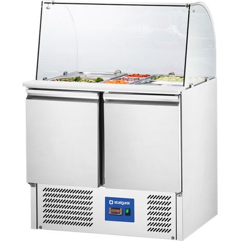 Table réfrigérée à salades à deux portes avec superstructure en verre, V 240 l - Stalgast (1/5)
